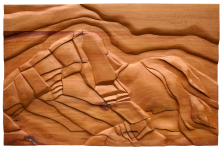 1999, Birnbaum, geschnitzt. gebeizt, 65 x 100 cm